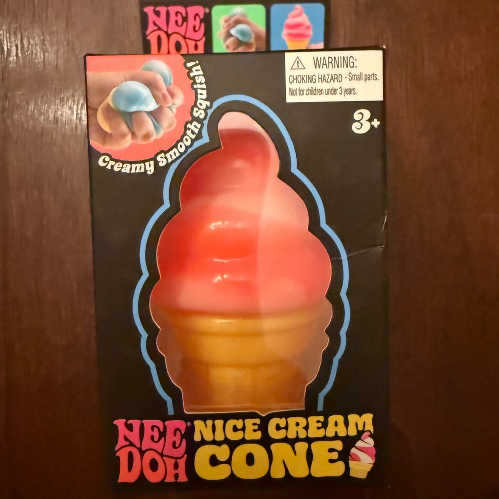 Kids Nice Cream Cone Squishy Toy - Pink & Cream